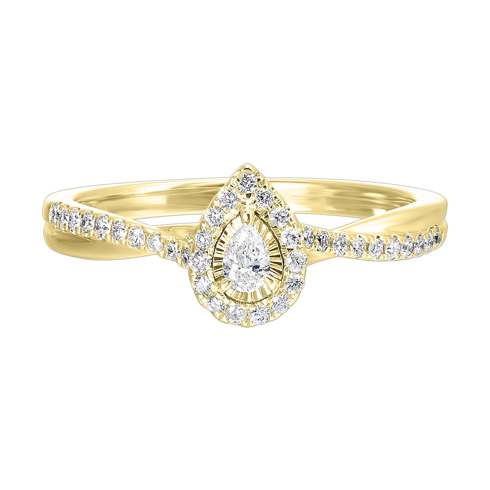 14Kt Yellow Gold Diamond 1/4Ctw Ring