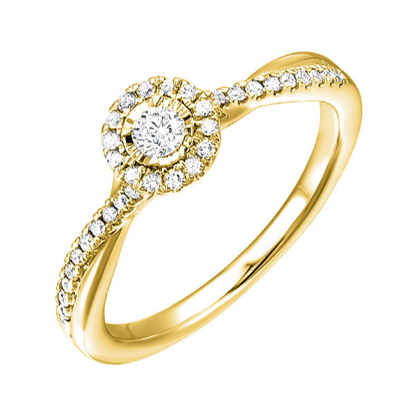 14Kt Yellow Gold Diamond 1/4Ctw Ring