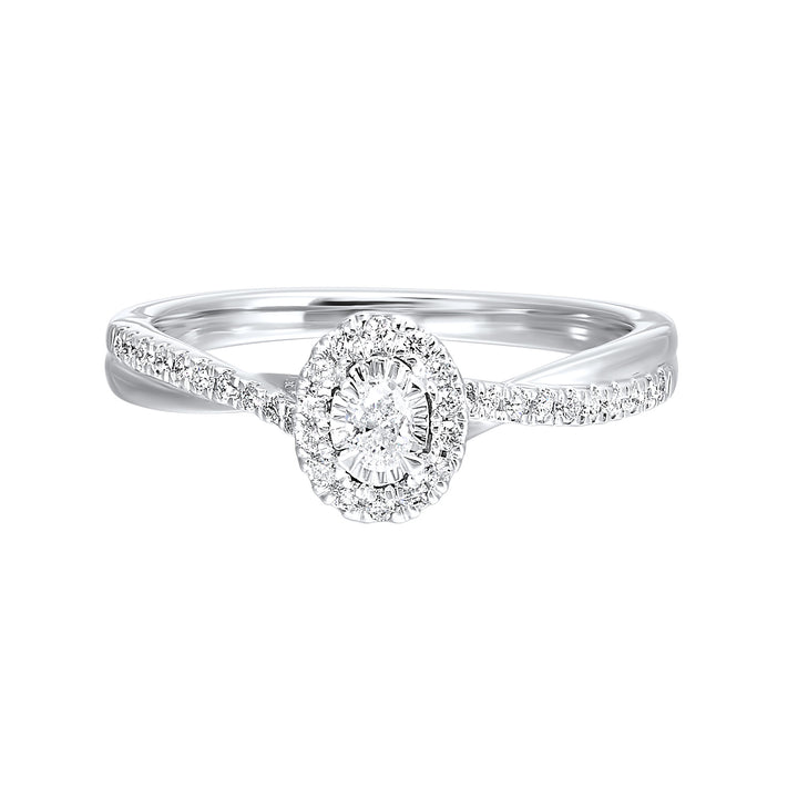 14Kt White Gold Diamond 1/4Ctw Ring