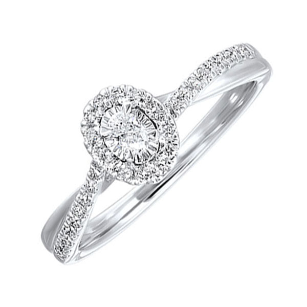 14Kt White Gold Diamond 1/4Ctw Ring