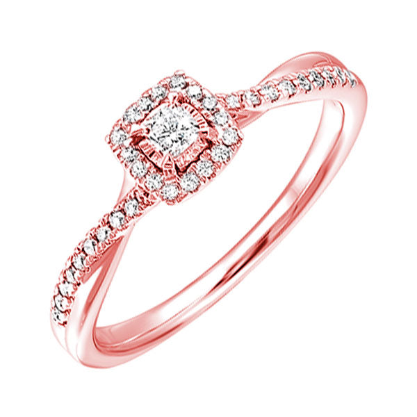 14Kt Rose Gold Diamond 1/4Ctw Ring