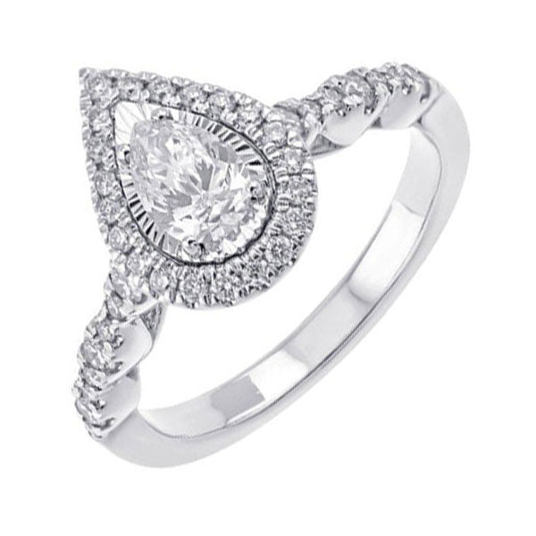 Silver White Diamond 7/8Ctw Ring