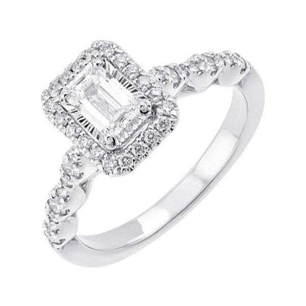Silver White Diamond 7/8Ctw Ring