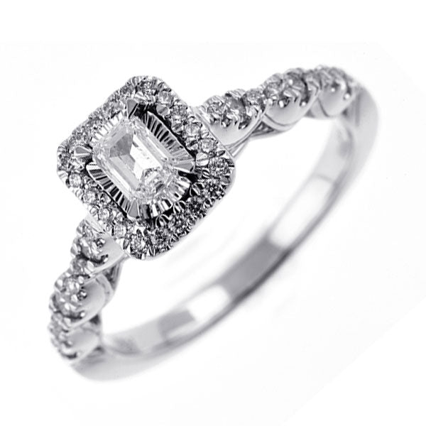 Silver White Diamond 5/8Ctw Ring