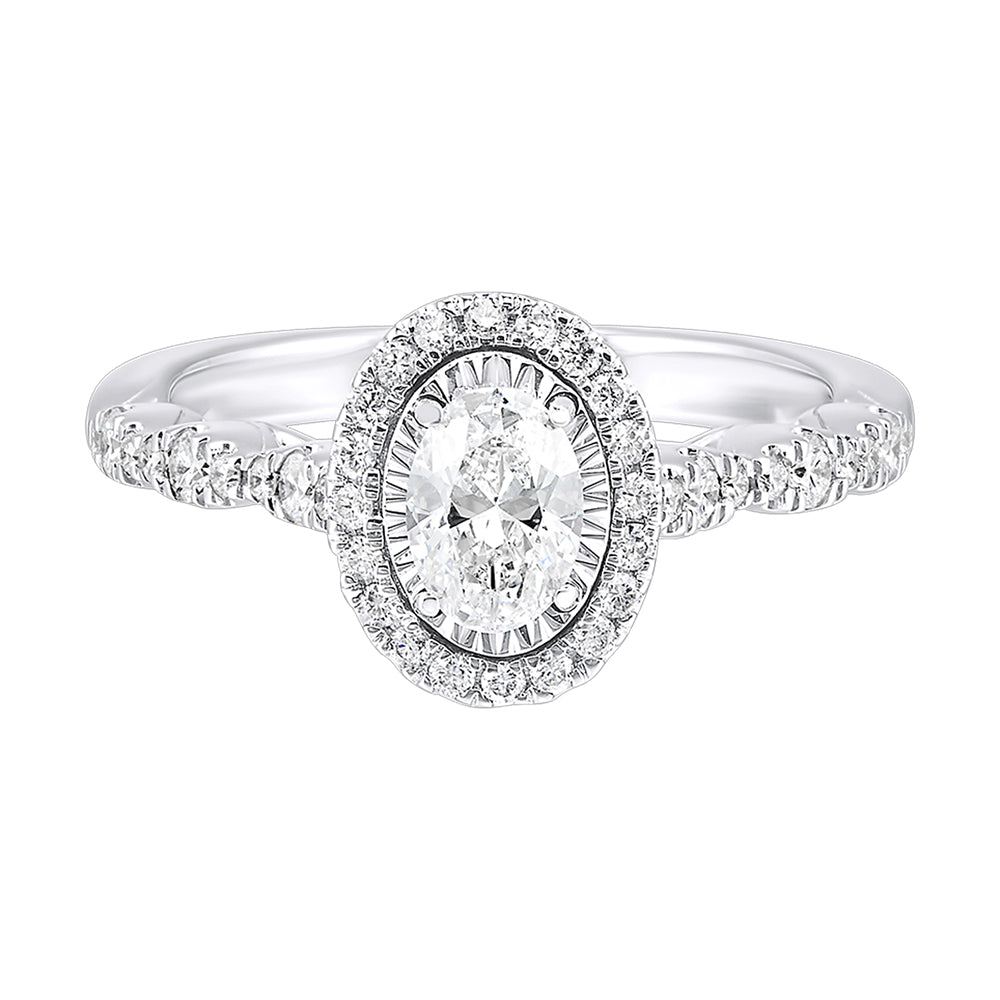 Silver White Diamond 7/8Ctw Ring