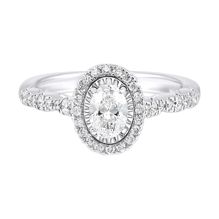 Silver White Diamond 7/8Ctw Ring