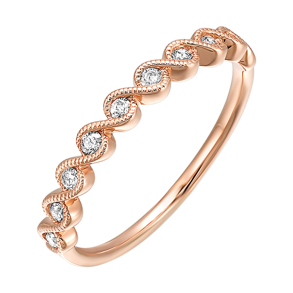 10Kt Rose Gold Diamond 1/6Ctw Ring