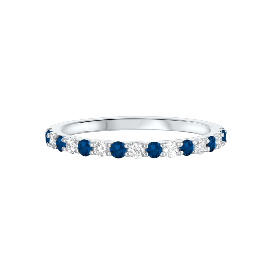 10Kt White Gold Diamond 1/5Ctw & Sapphire 1/5Ctw Ring