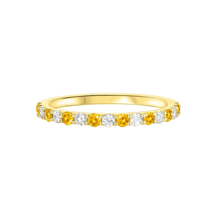 10Kt Yellow Gold Diamond 1/5Ctw & Citrine 1/6Ctw Ring