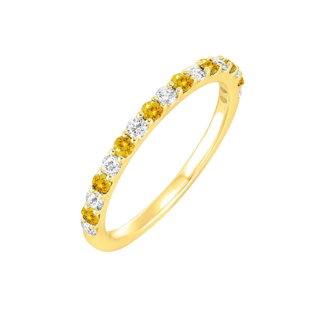 10Kt Yellow Gold Diamond 1/5Ctw & Citrine 1/6Ctw Ring