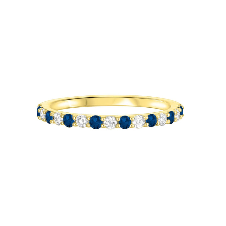 10Kt Yellow Gold Diamond 1/5Ctw & Sapphire 1/5Ctw Ring