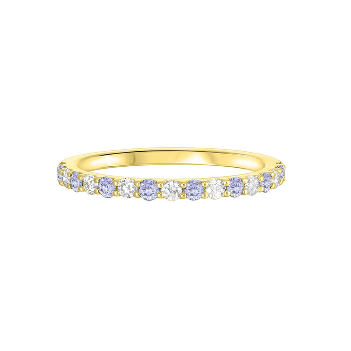10Kt Yellow Gold Diamond 1/4Ctw & Syn Alexandrite 1/5Ctw Ring