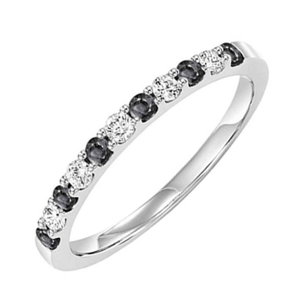 14Kt White Gold Diamond 1/5Ctw & White Topaz 1/4Ctw Ring