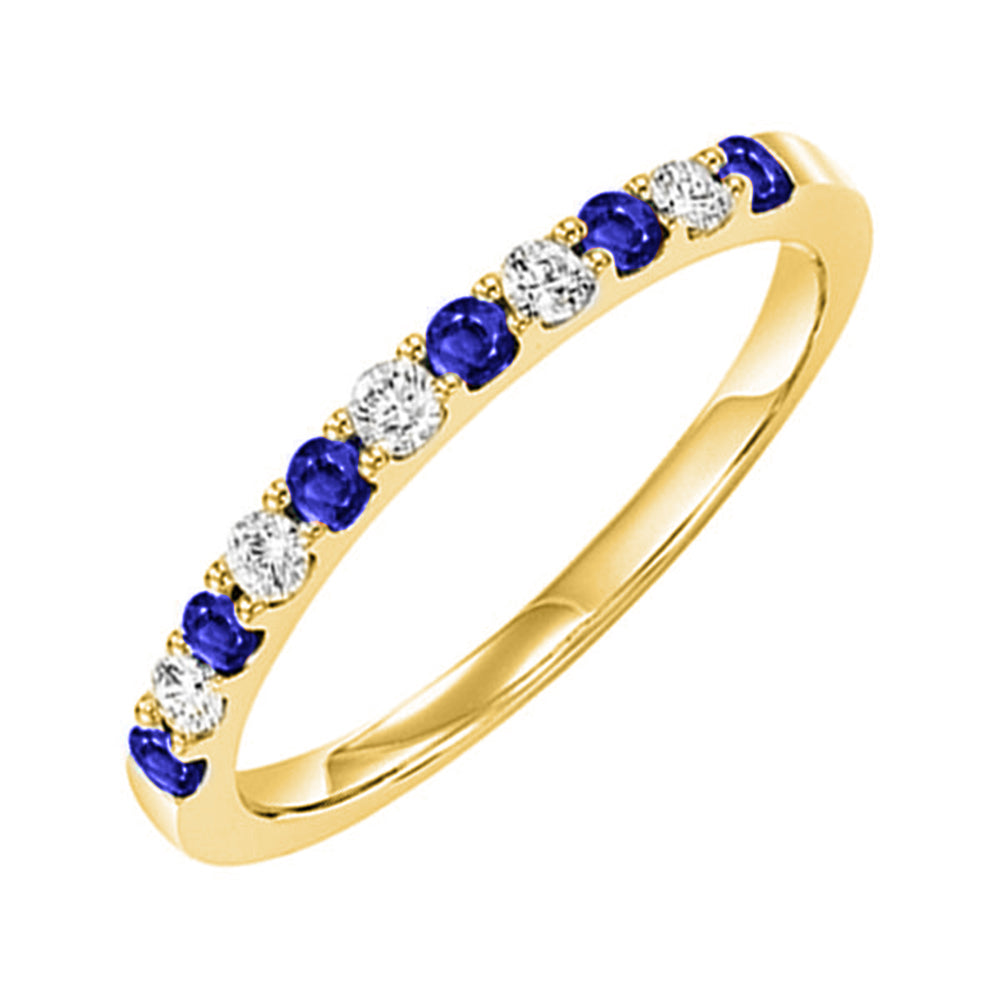 14Kt Yellow Gold Diamond 1/5Ctw & Sapphire 1/4Ctw Ring