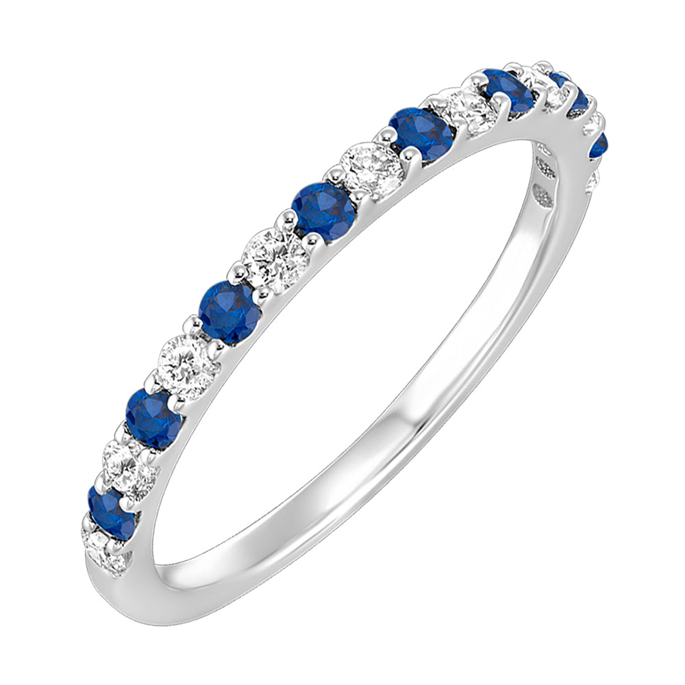 10Kt White Gold Diamond 1/5Ctw & Sapphire 1/5Ctw Ring