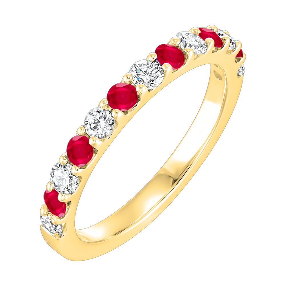 14Kt Yellow Gold Diamond 3/8Ctw & Ruby 3/8Ctw Ring