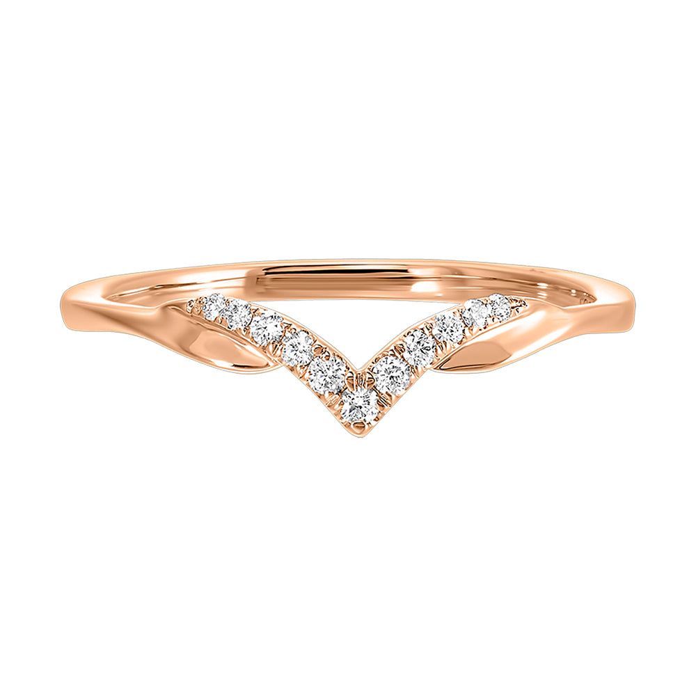10Kt Rose Gold Diamond 1/12Ctw Ring
