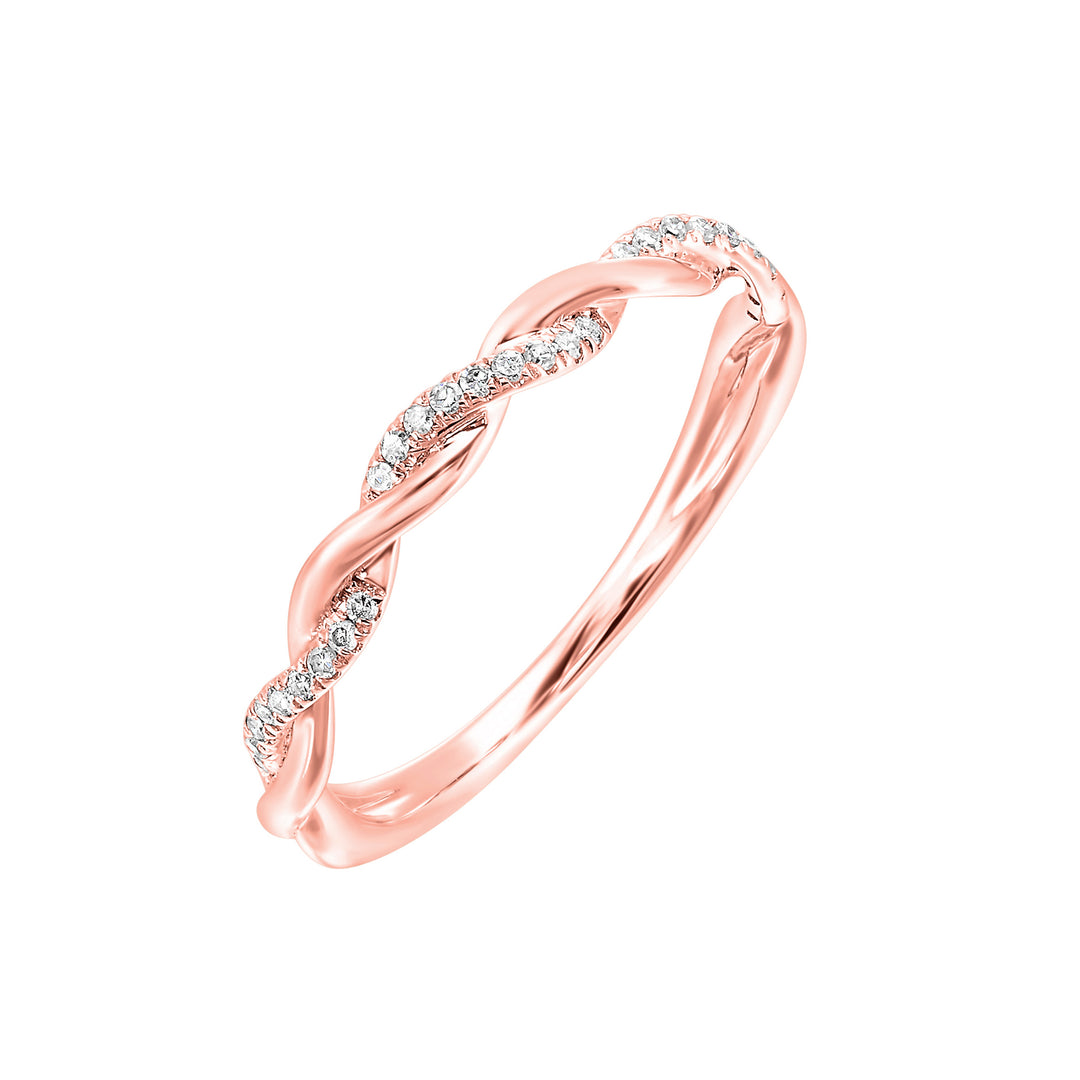 14Kt Rose Gold Diamond 1/12Ctw Ring