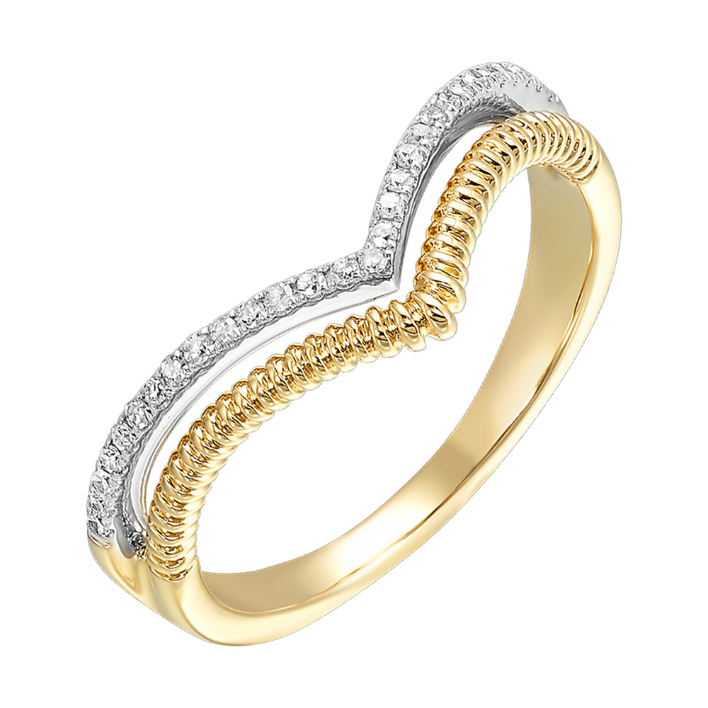10Kt White Yellow Gold Diamond 1/10Ctw Ring