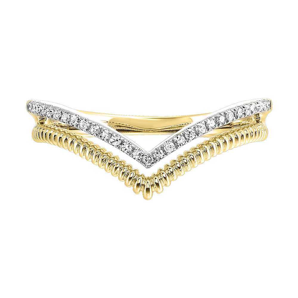 10Kt White Yellow Gold Diamond 1/10Ctw Ring