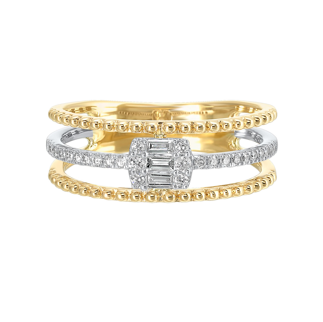 14Kt White Yellow Gold Diamond 1/5Ctw Ring