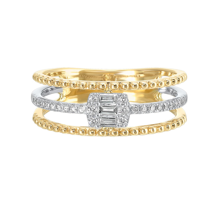 14Kt White Yellow Gold Diamond 1/5Ctw Ring