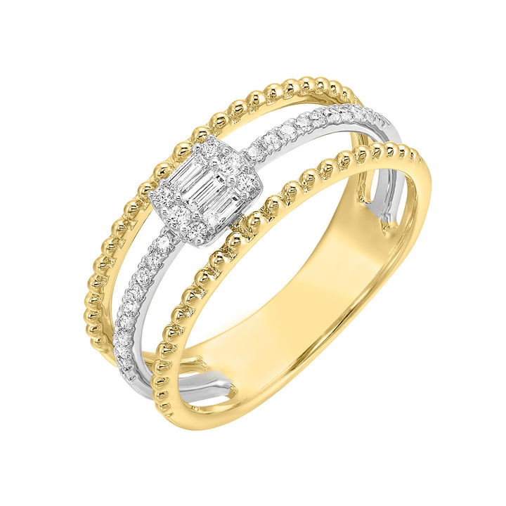 14Kt White Yellow Gold Diamond 1/5Ctw Ring