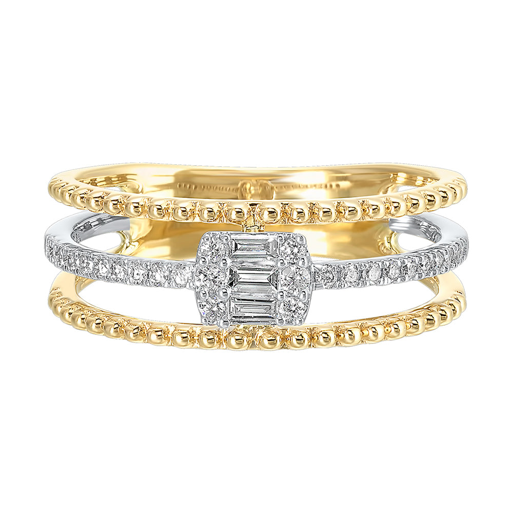 10Kt White Yellow Gold Diamond 1/5Ctw Ring