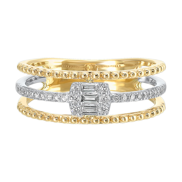 10Kt White Yellow Gold Diamond 1/5Ctw Ring