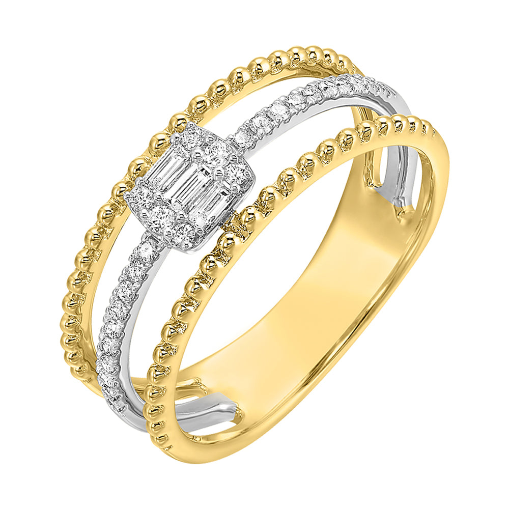 14Kt White Yellow Gold Diamond 1/5Ctw Ring