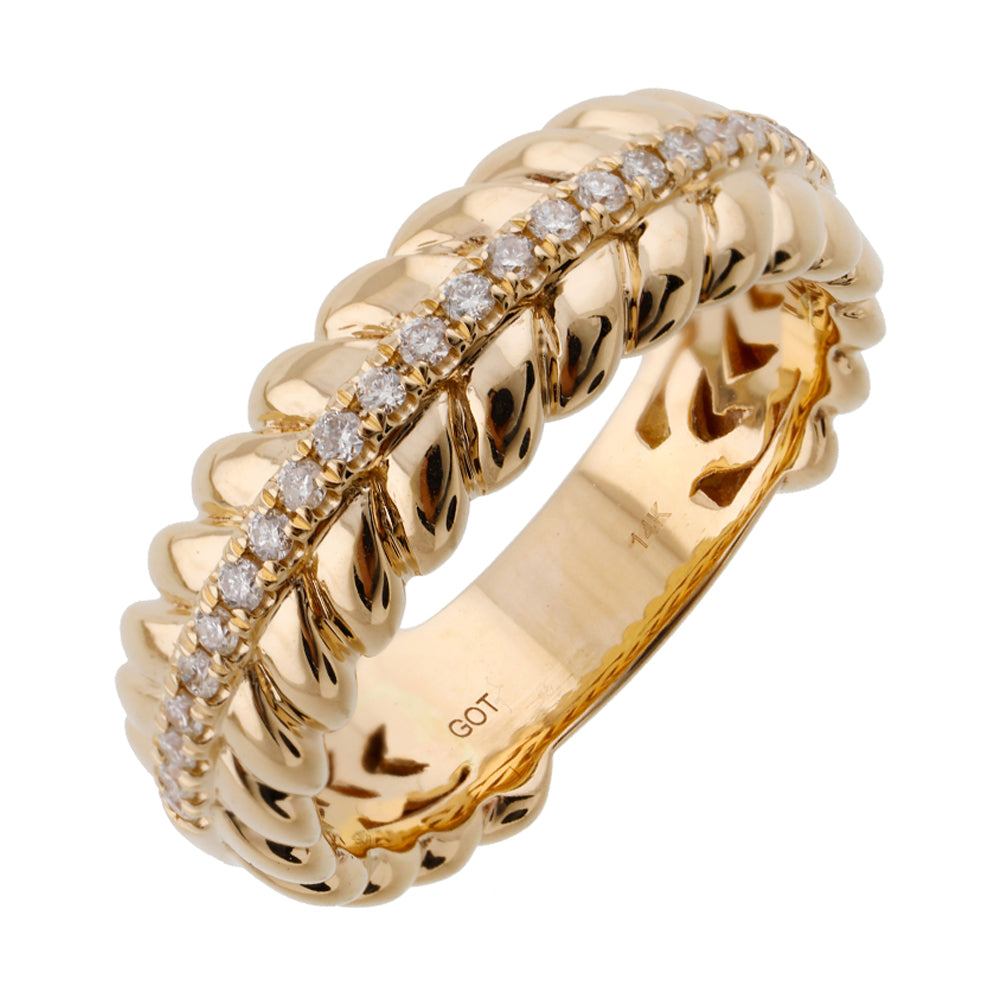 14Kt Yellow Gold Diamond 1/6Ctw Ring