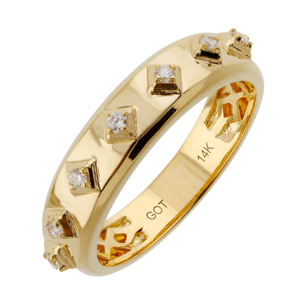 14Kt Yellow Gold Diamond 1/10Ctw Ring