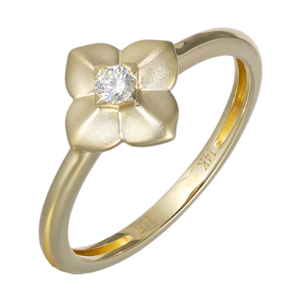 14Kt Yellow Gold Diamond 1/12Ctw Ring