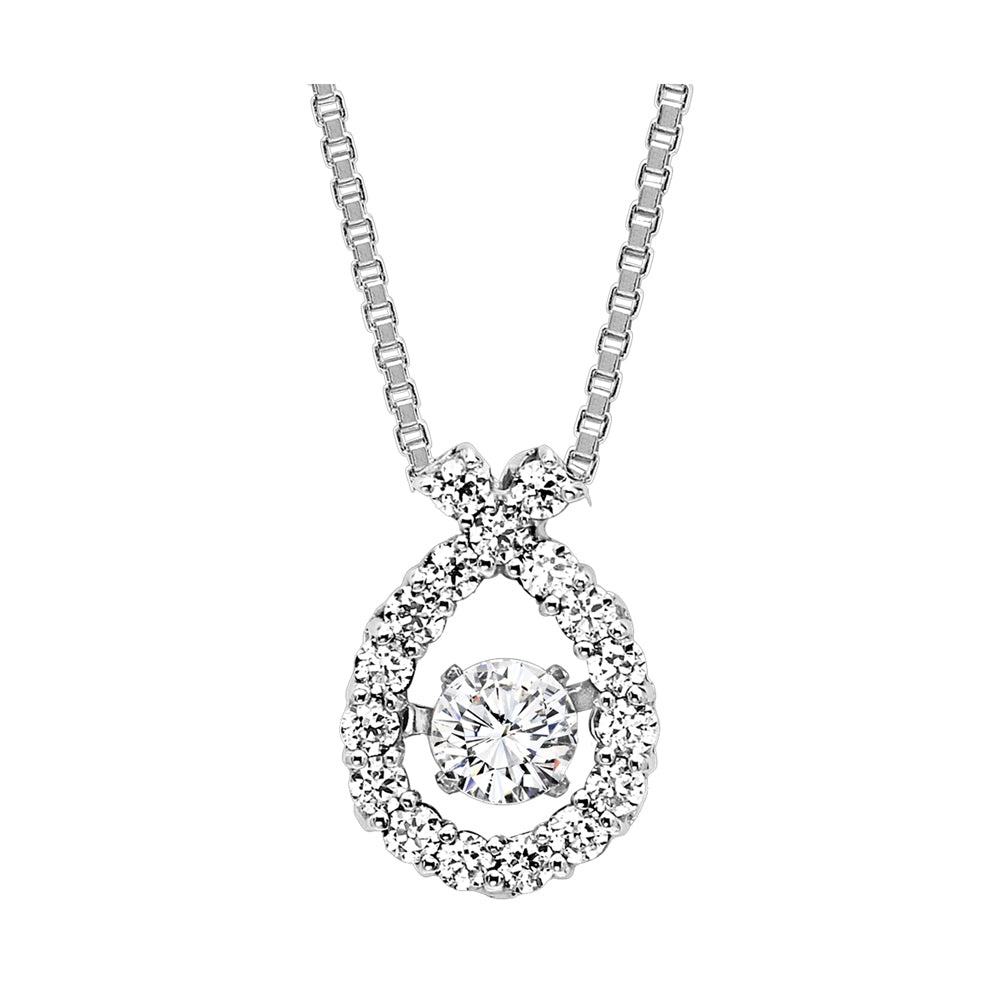 14Kt White Gold Diamond 1/2Ctw Pendant