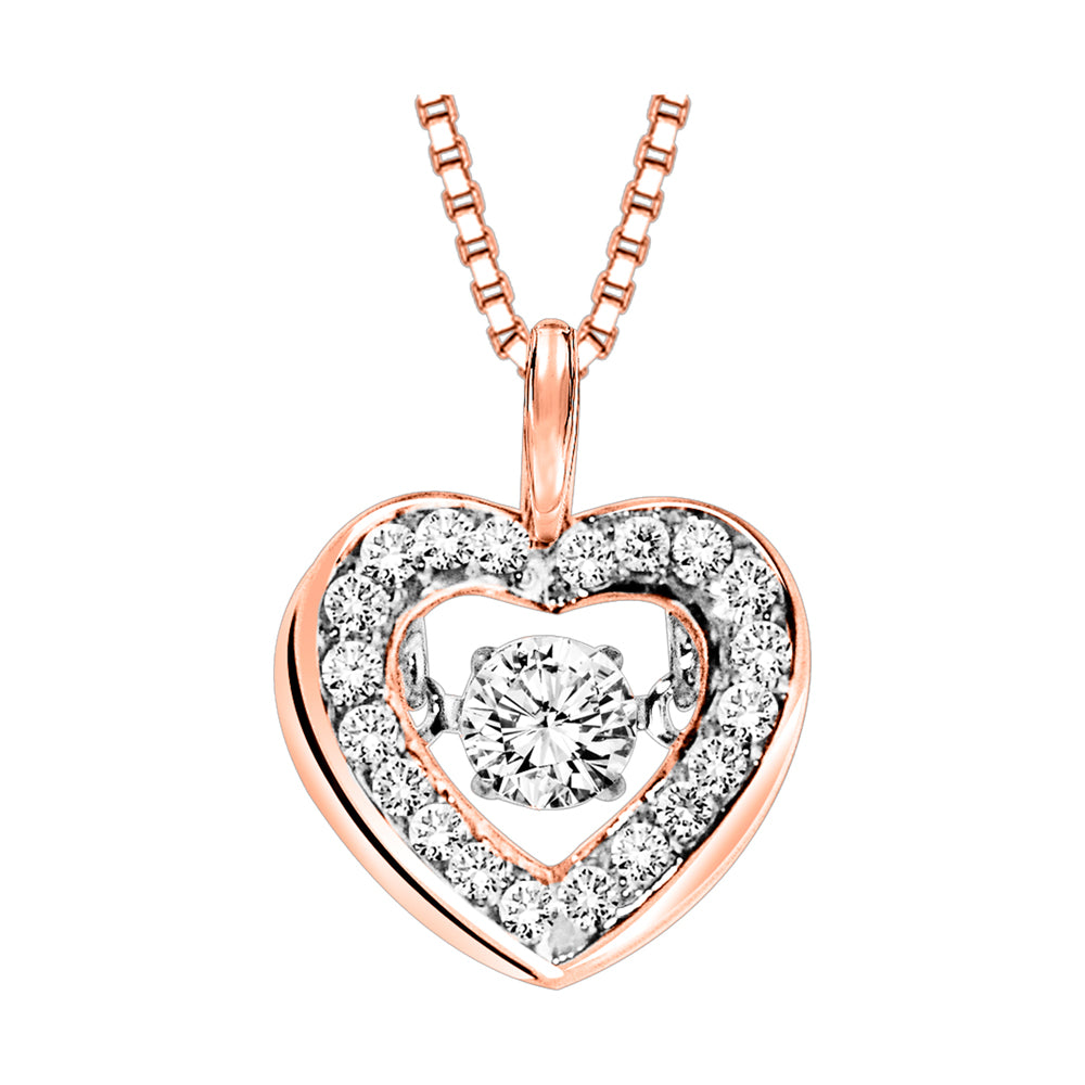 14Kt Rose Gold Diamond 1/3Ctw Pendant