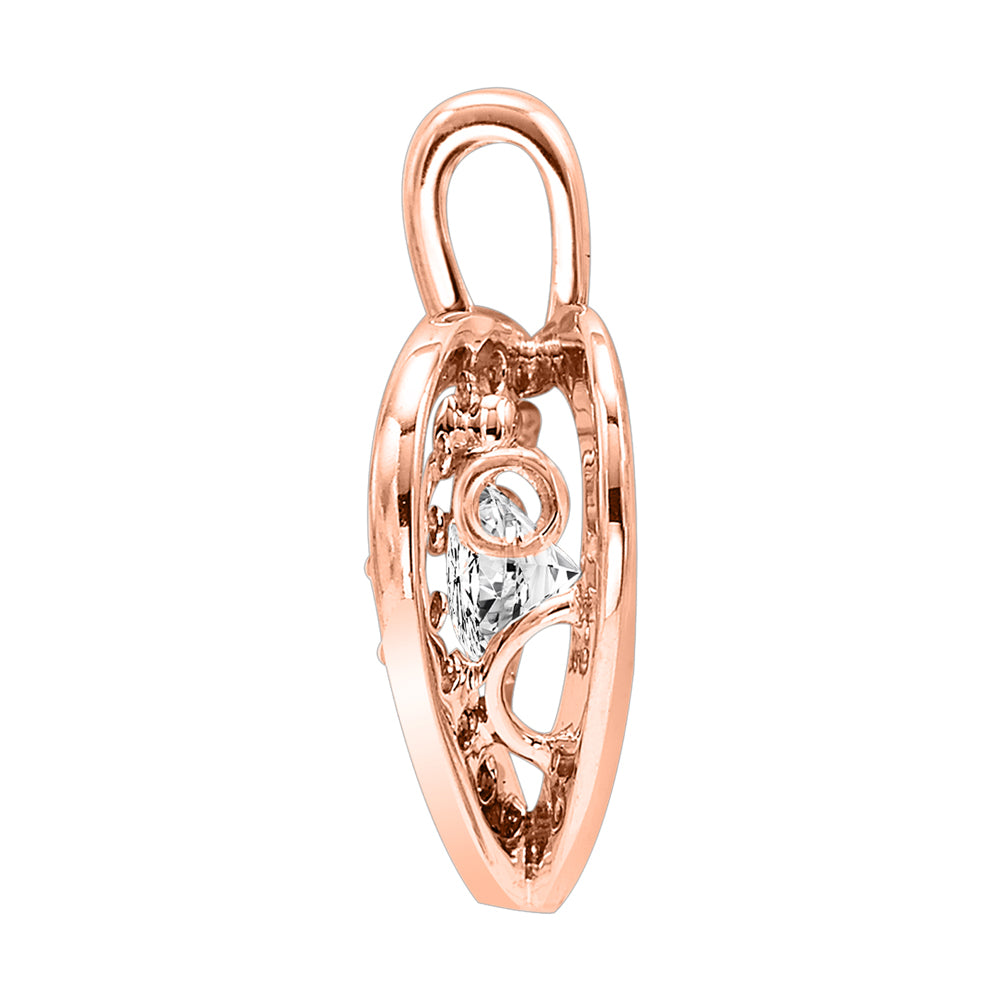 14Kt Rose Gold Diamond 1/3Ctw Pendant