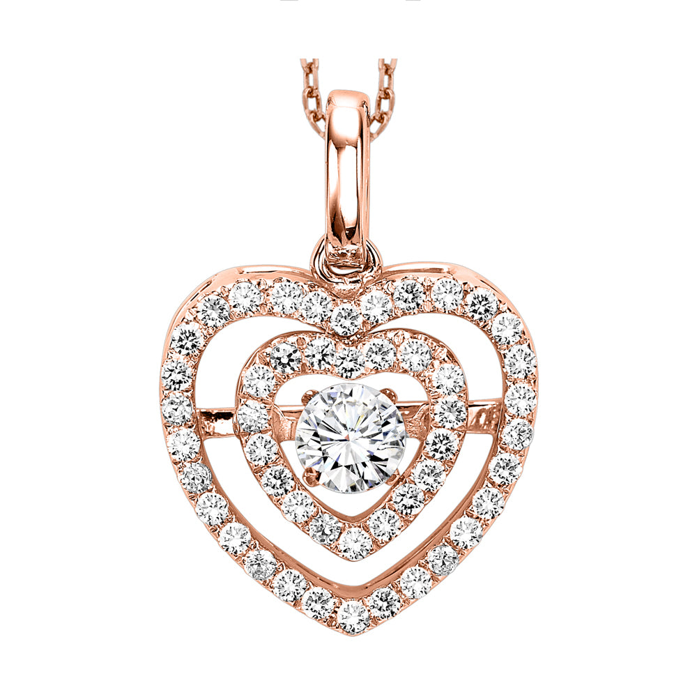 14Kt Rose Gold Diamond 3/8Ctw Pendant