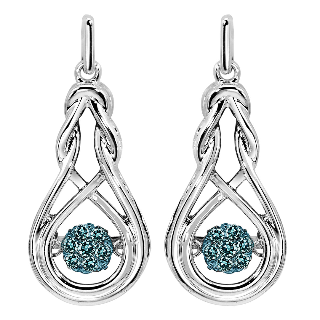 Silver White Diamond 1/6Ctw Earring