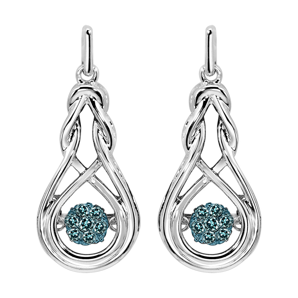 Silver White Diamond 1/6Ctw Earring