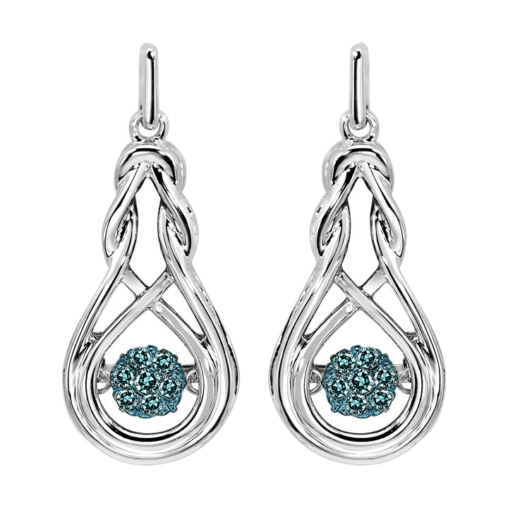 Silver White Diamond 1/6Ctw Earring