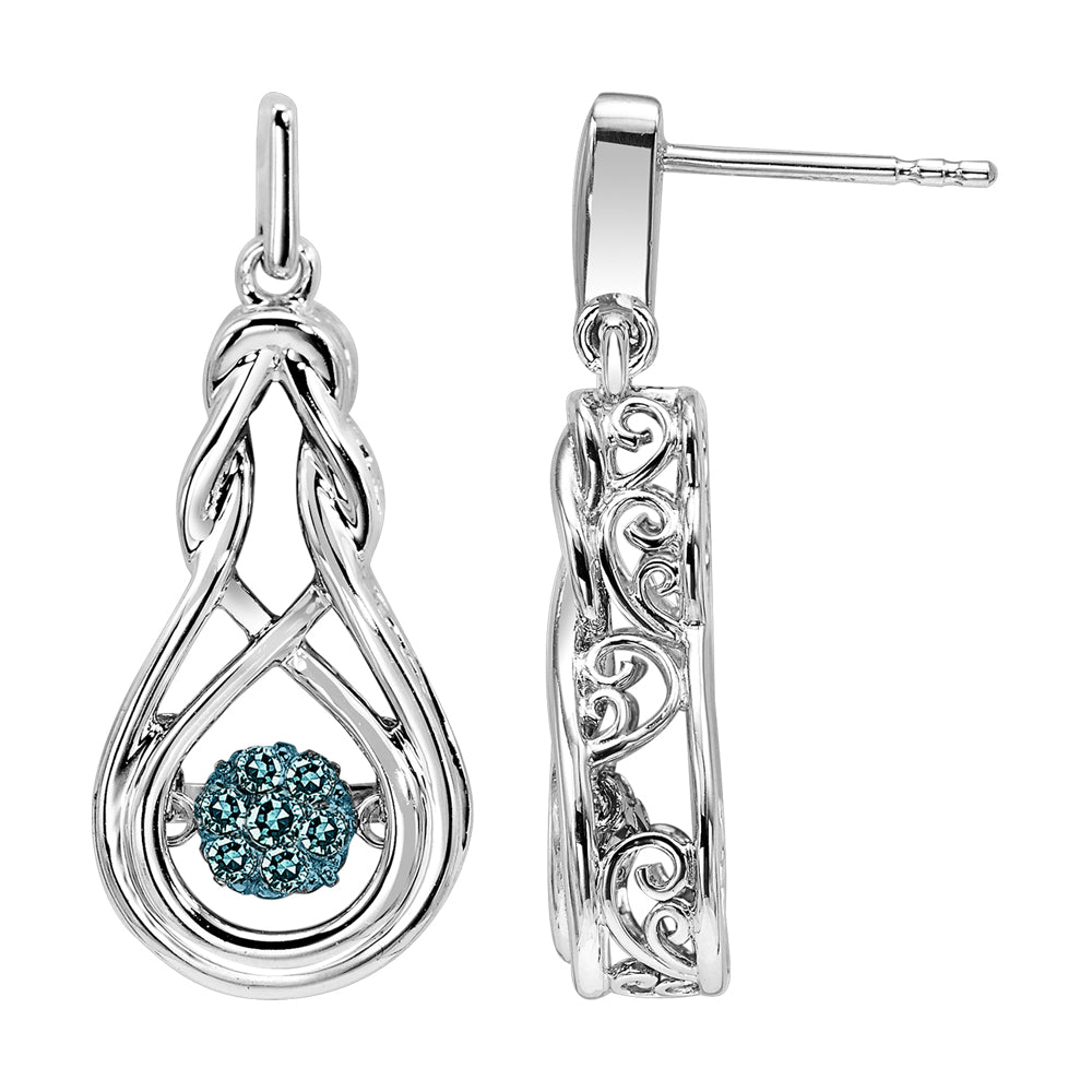 Silver White Diamond 1/6Ctw Earring