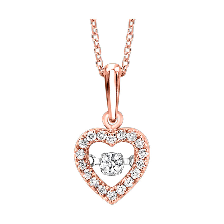 10Kt Rose Gold Diamond 1/5Ctw Pendant