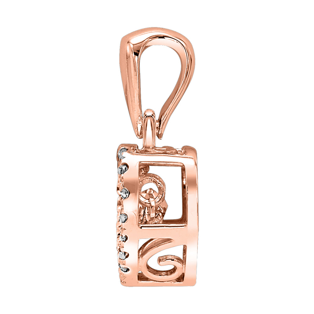 10Kt Rose Gold Diamond 1/5Ctw Pendant