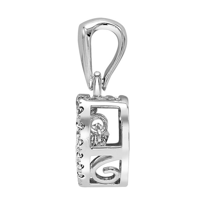 10Kt White Gold Diamond 1/5Ctw Pendant