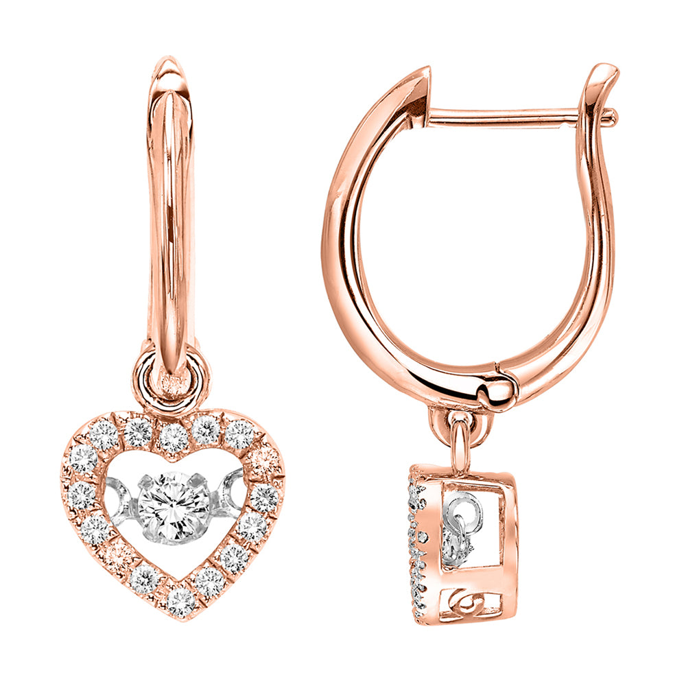 10Kt Rose Gold Diamond 1/5Ctw Earring