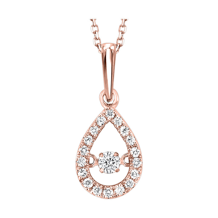 10Kt Rose Gold Diamond 1/5Ctw Pendant