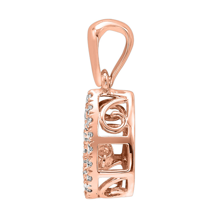 10Kt Rose Gold Diamond 1/5Ctw Pendant
