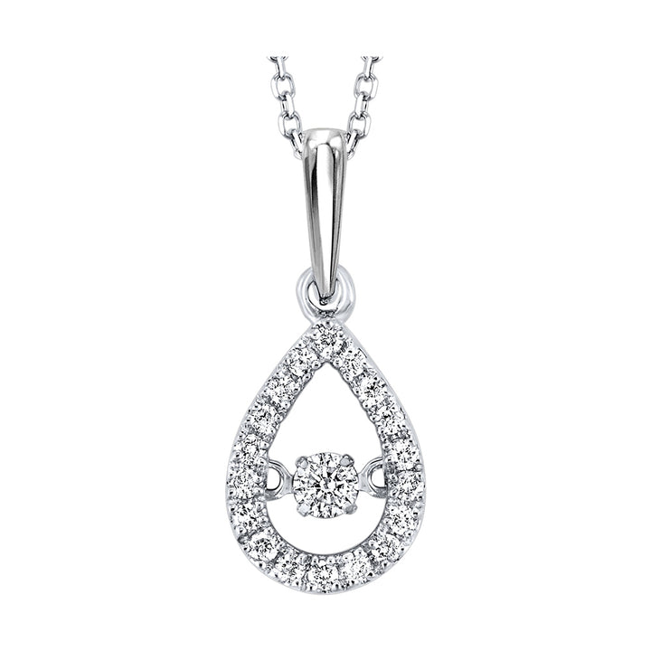 10Kt White Gold Diamond 1/5Ctw Pendant
