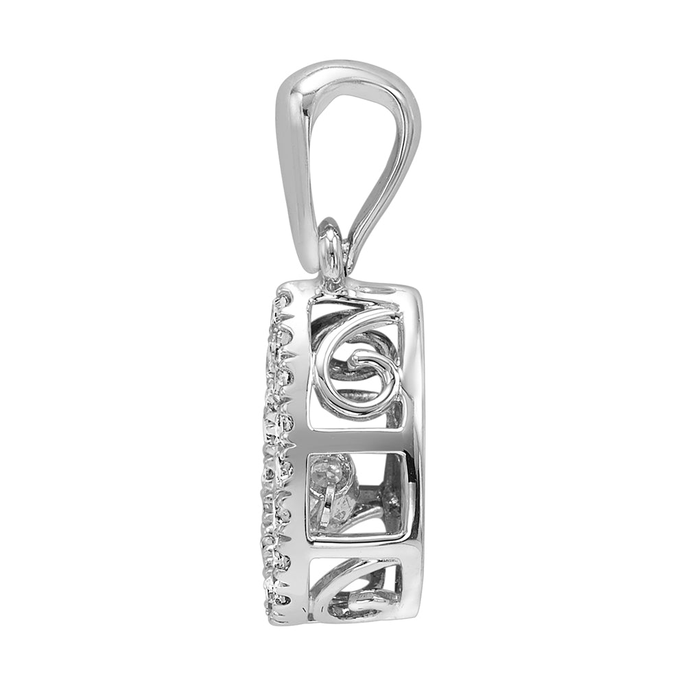 10Kt White Gold Diamond 1/5Ctw Pendant