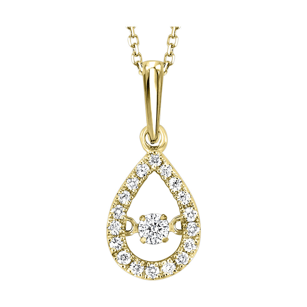 14Kt Yellow Gold Diamond 1/5Ctw Pendant